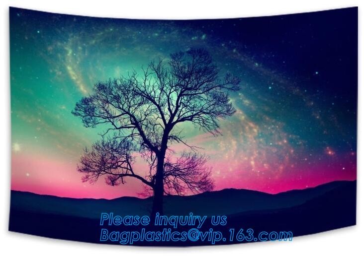 Bohemian Reusable Eco Bags Sun Moon Custom Printed Hippie Tapestry Wall Hangings