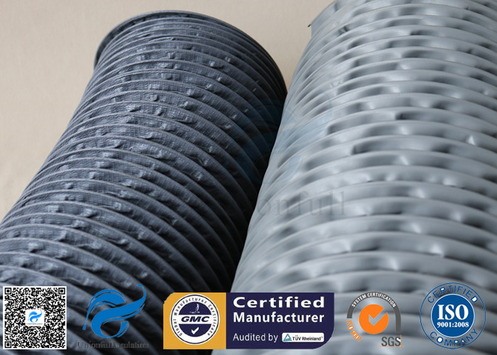 PVC Coated Fiberglass Fabric Grey Flexible Air Ducts 200MM 260℃ Waterproof