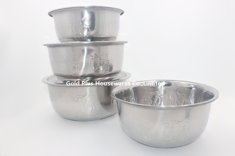 40cm Vegetable Washing Stainless Steel Basin Embossed Pattern Kitchen Sink