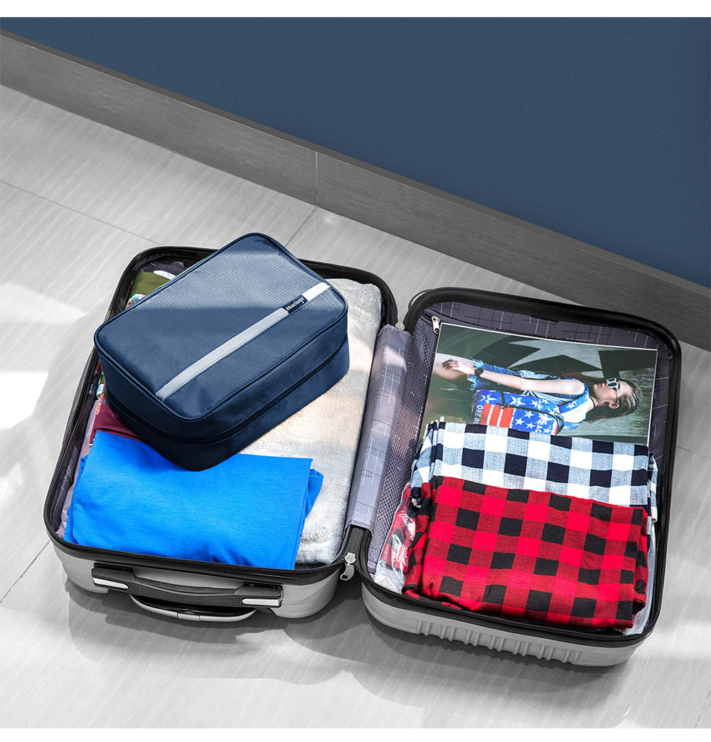 Zipper Closure Unisex Nylon Hanging Cosmetic Travel Bag