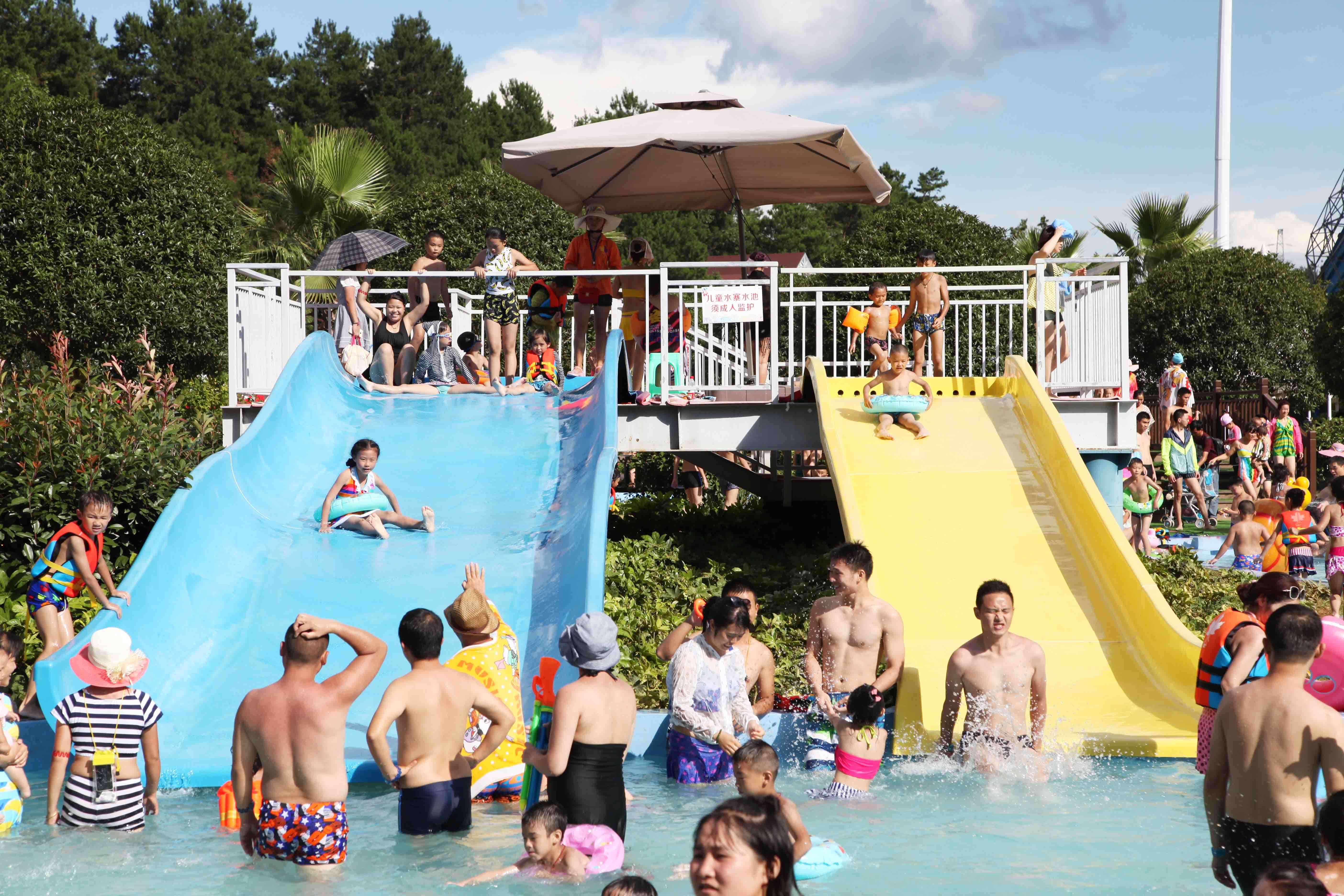 Customized Children Water Slides Amusement Park Games With Galvanized Steel Support