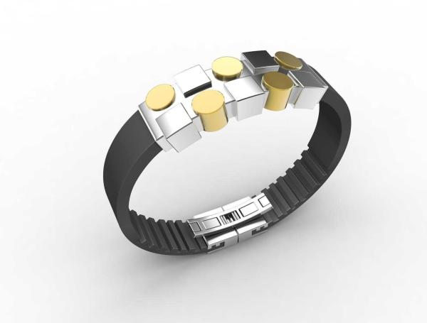 Top Quality Europe Fashion Stainless Steel Genuine Leather Silicone Bangle