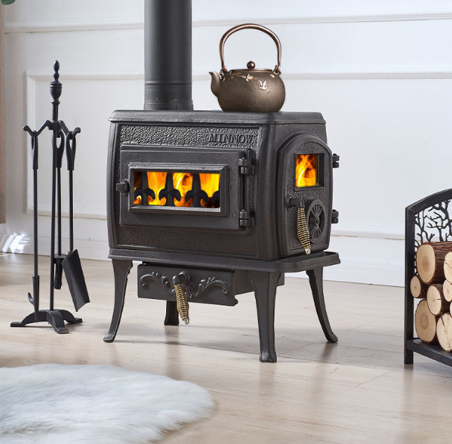 American Style Wood Burning Real Fire Fireplace European Style Retro Cast Iron Wood Burning Heater Household Heater