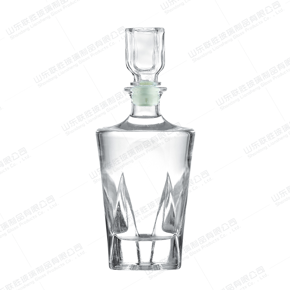 Sealed Empty Clear Matte Black Glass Liquor Bottle For Rum 500ml 700ml