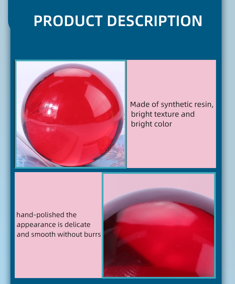 40mm 50mm Transparent Juggling Balls Red Blue Acrylic Crystal Ball Bead