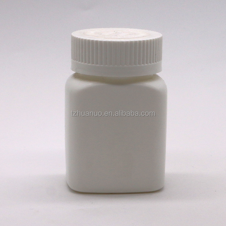 80ml Custom Color HDPE Square Bottle with Screw Cap and Kid Safety Cap