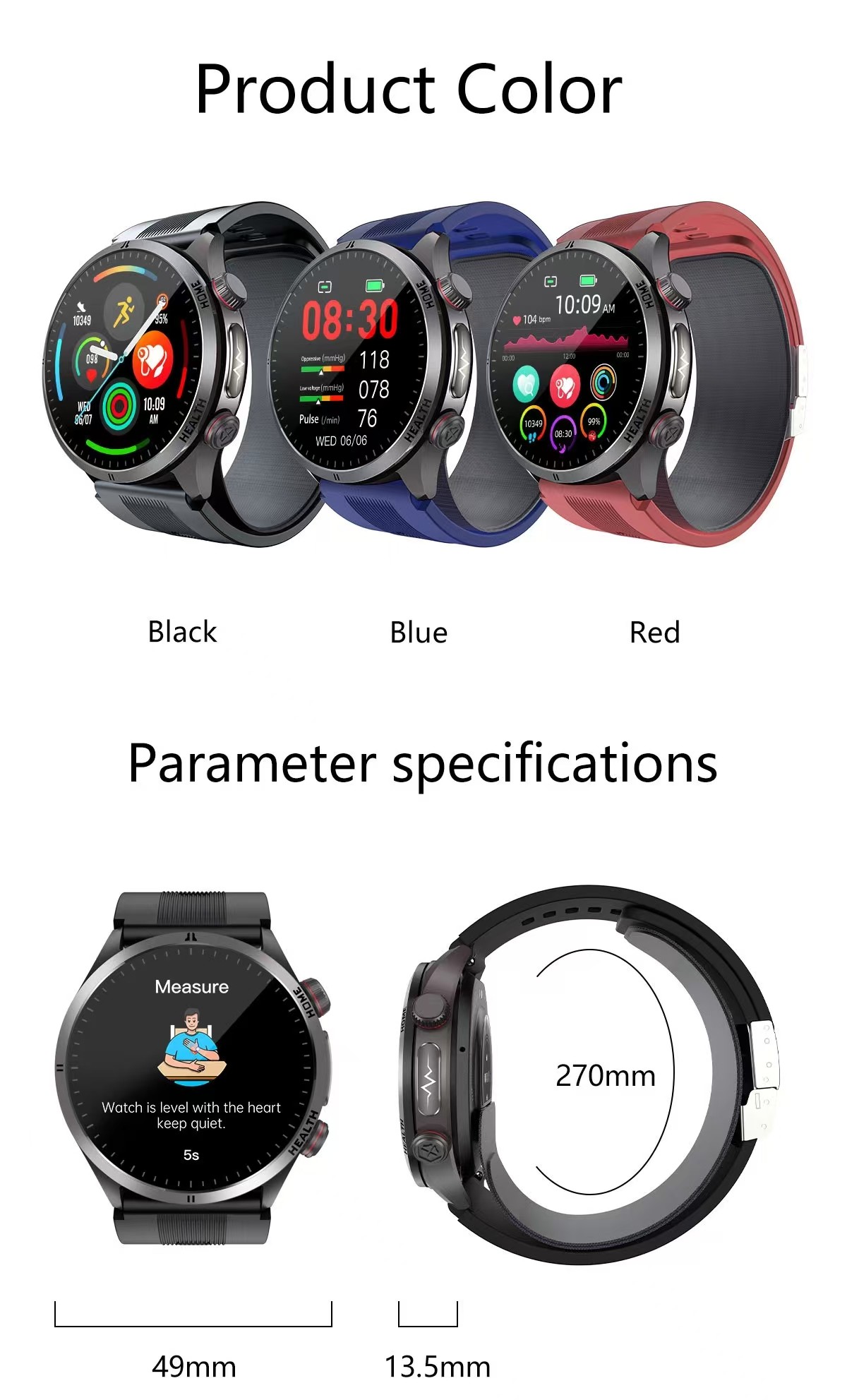 S26 Smart Watch 1.43 Inch AMOLED BT Calling Air Pump Blood Pressure Monitor SmartWatch