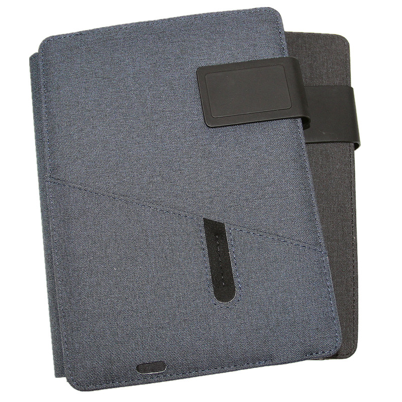 Rechargeable Leather Wireless Power Bank Notebook , Multiscene Gift Set For Corporate
