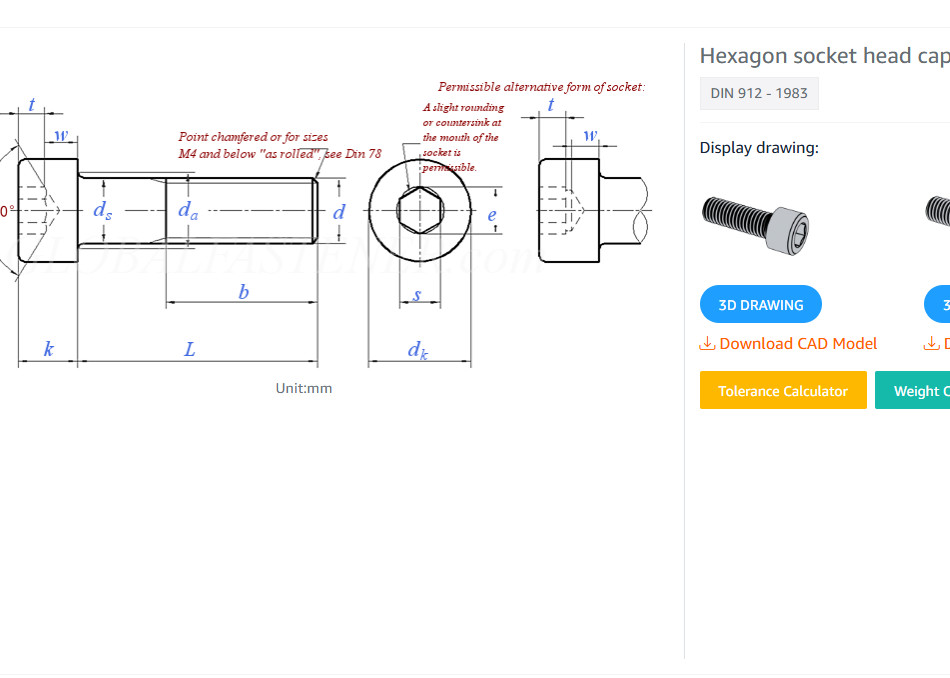 INOX Stainless Steel Short Head Hexagon Socket Cap Head Machine Screw DIN7984 ANSI AISI 304 316 316L
