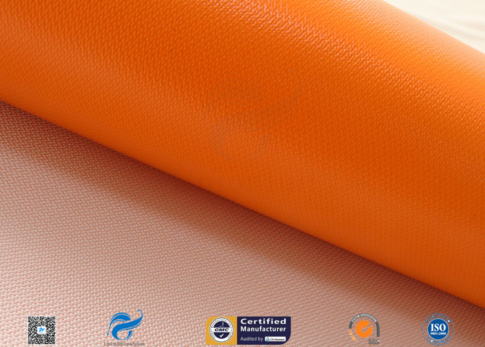 0.5mm Orange Silicone Coated Fiberglass Fabric For Thermal Insulation Fire Blanket