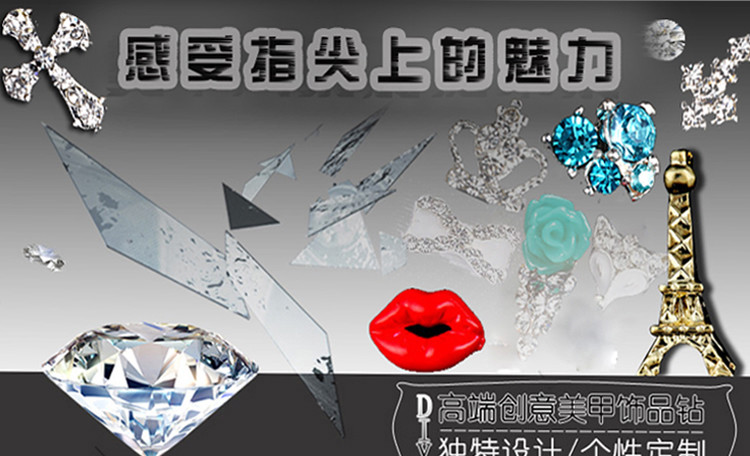 Hot NEW Wholesale Alloy Jewelry 3D Nail Art Jewelry Nail rhinestones Sticker Supplier Number ML1153-1172