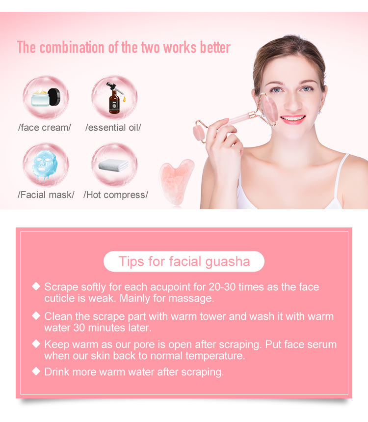 Jade Gua Sha Stone Rose Quartz