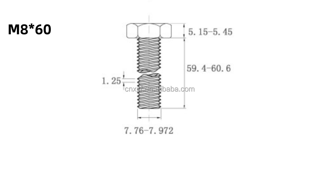 Hastelloy C-276 DIN933 M8* 20-60 mm Hexagon Head Bolt ANSI Standard with Plain Finish Type Hex Bolt