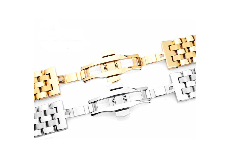 Super Luminous Stainless Steel Automatic Watch Sapphire Glass Silver / Gold / Rose