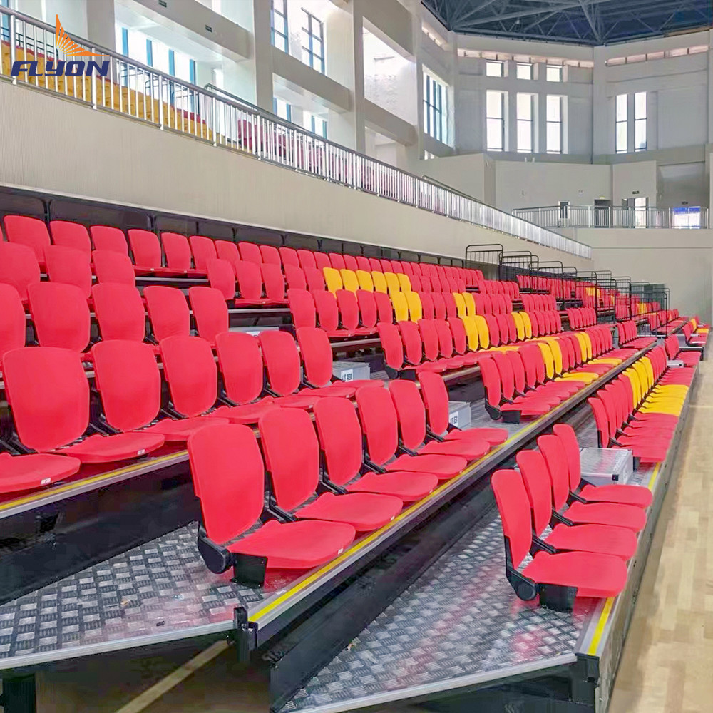 Customizable Retractile Bleacher Seating with Optional Aisle Flooring