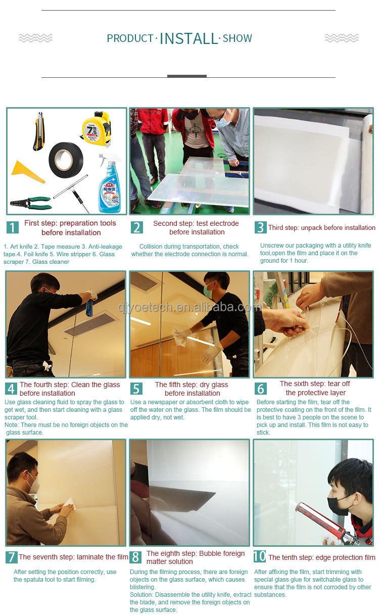 Electronic Film Switchable Window Glass Film with Not Self-Adhesive Pdlc Smart Film
