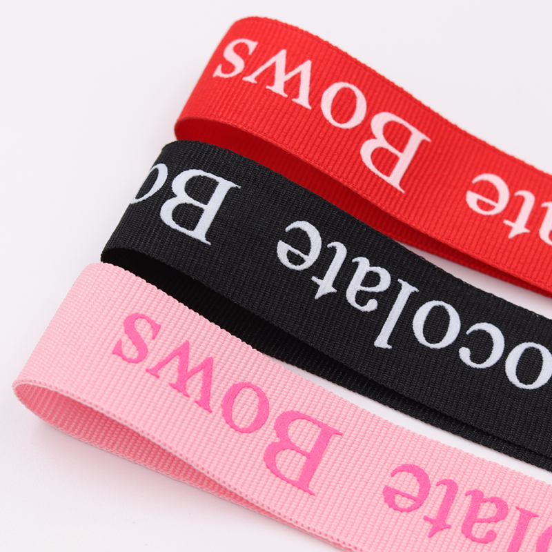 Fancy 1 Inch Grosgrain Ribbon , Smooth Touch Feeling Custom Logo Ribbon