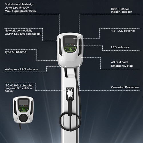 Household ETL IP65 7KW Type 2 EV Charger Station