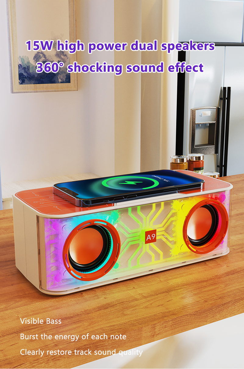 Outdoor Portable Mini Speaker Wireless LED Light BT Speaker with Speaker Set Type