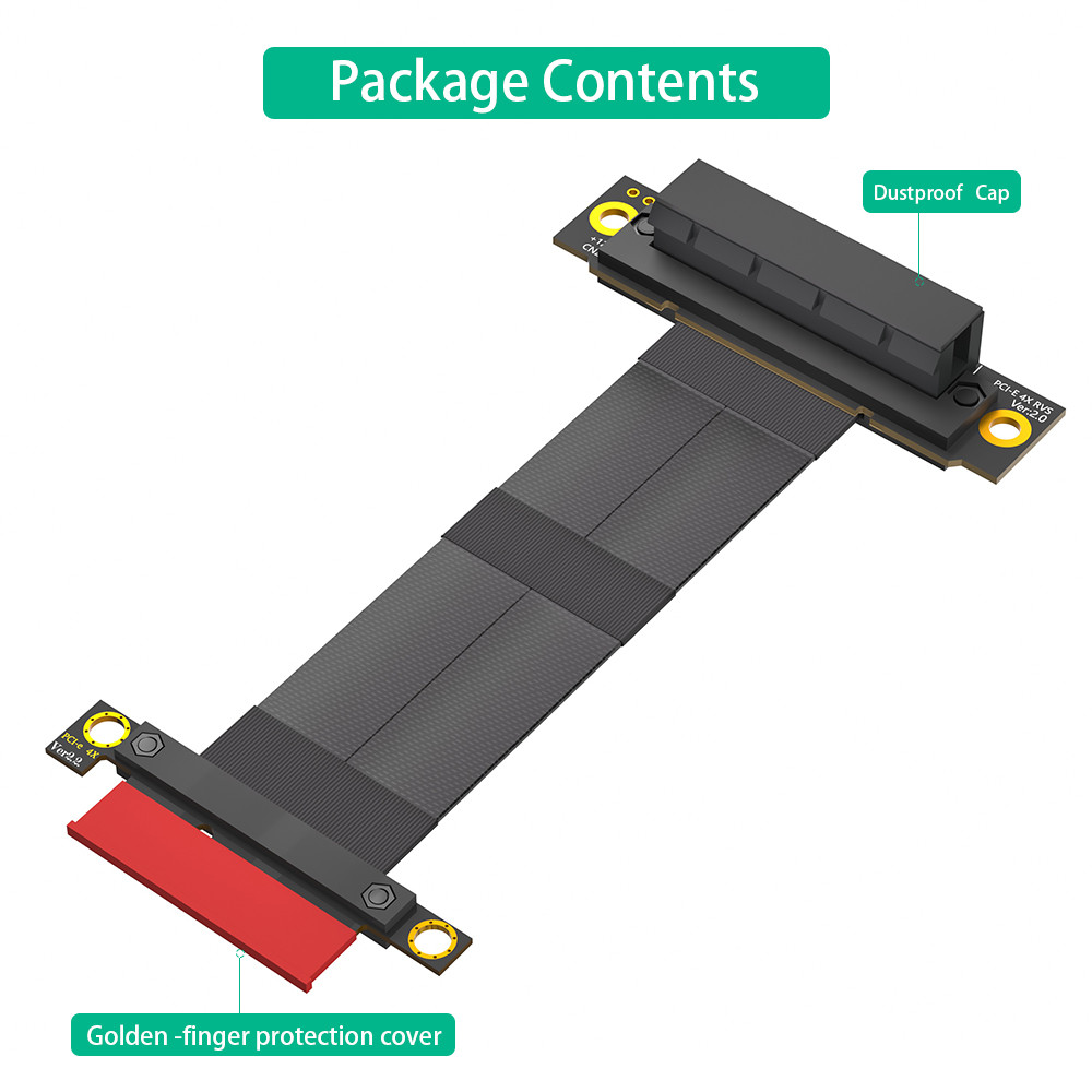 270° Reverse PCI-E Slot PCI-e 4X Extension Cable Boost Your Data Transfer Efficiency