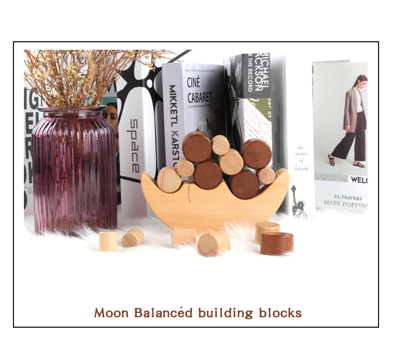Montessori Moon Small Wooden Building Blocks Target Beech Balance