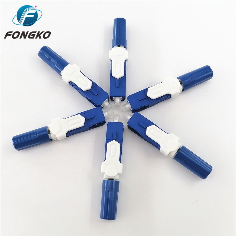 SC APC Fiber Optic Quick Connector , Singlemode Optical Fiber Fast Connector