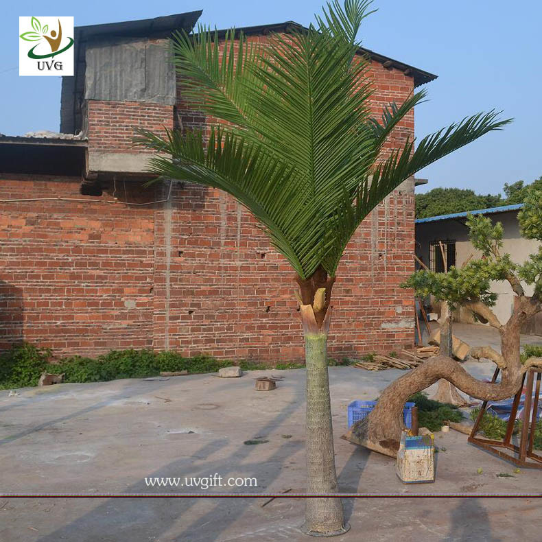 UVG wedding arrangements cheap plastic coconut leaves indoor artificial palm trees for table decorations