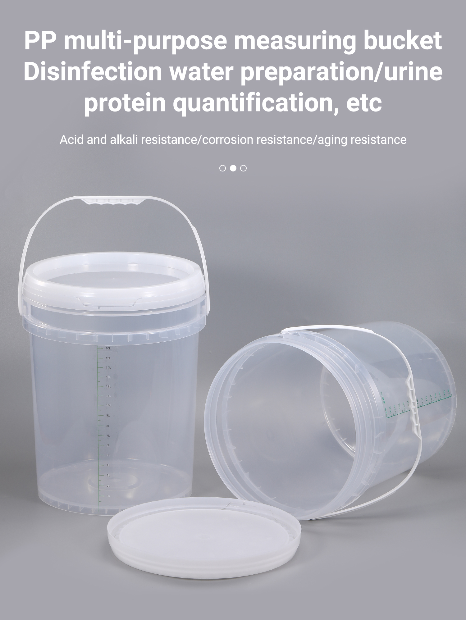 20L Plastic Bucket Container With Scale Ruler Handle Lids Food Grade 5 Gallon Bucket