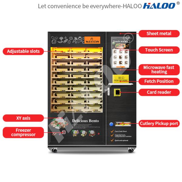 24h Self-Service Fully Automatic Hot Food Vending Machine With Microwave Heating