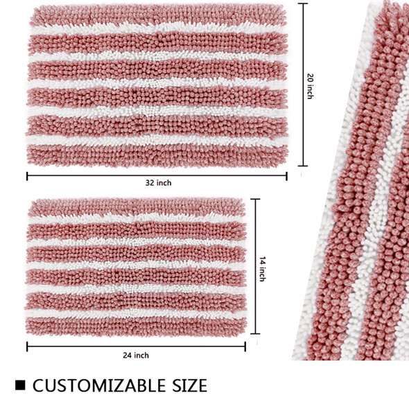 Pile Height 1.3cm 1600GSM Chenille Bath Mat With Massage Function
