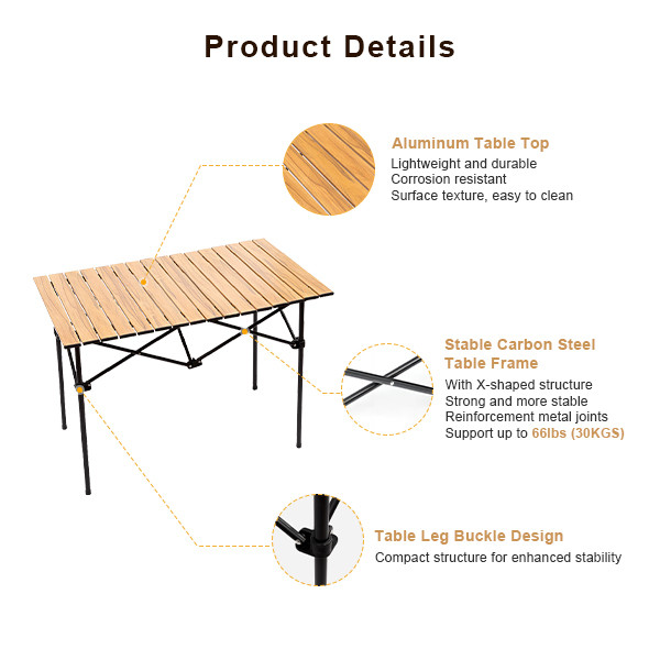 Outdoor Portable High Table Lightweight Folding Table For Camping