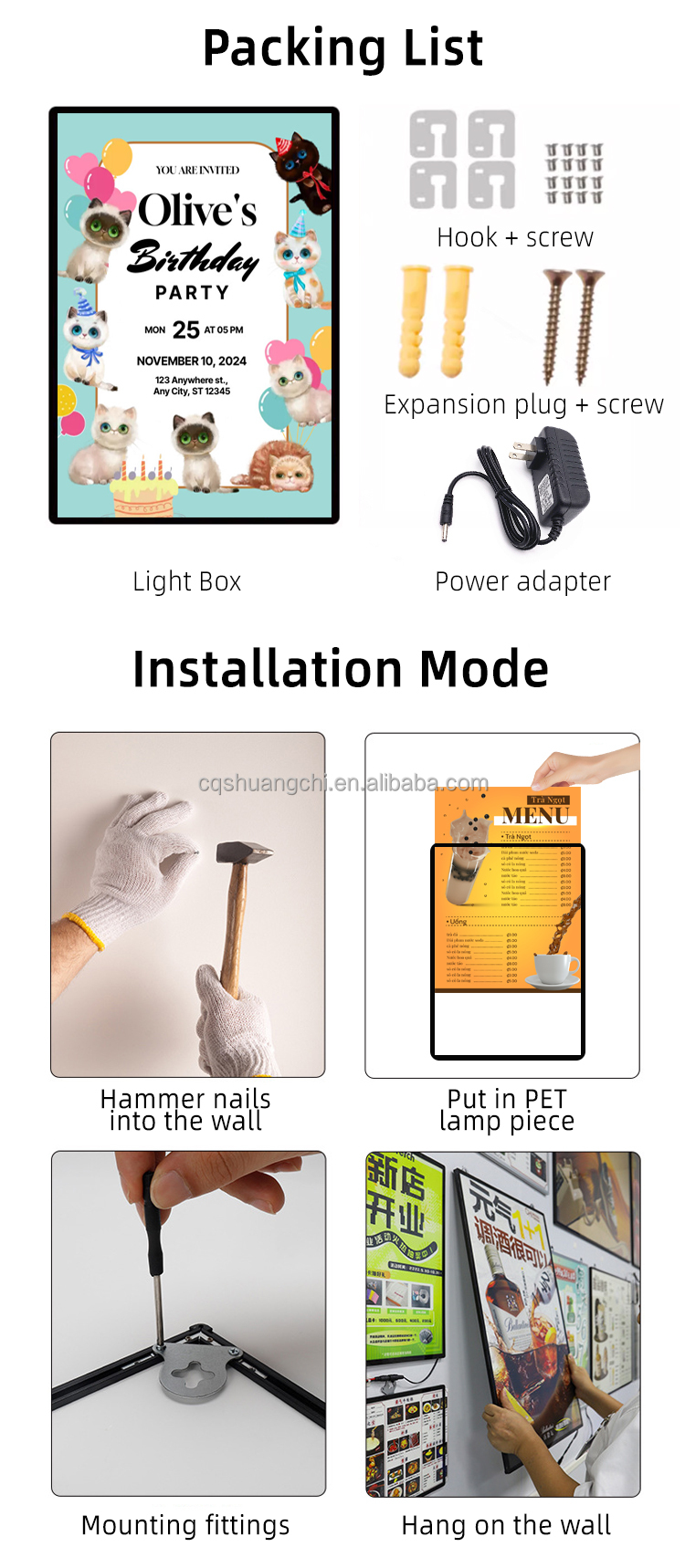 LED Light Source A1 A2 A3 A4 A5 Double Sided Backlit SEG Lightbox for Trade Show Display
