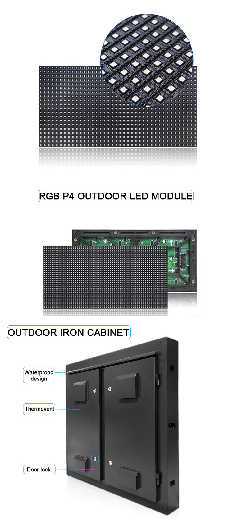 P4 6500nits SMD2525 Outdoor Waterproof LED Display 800w