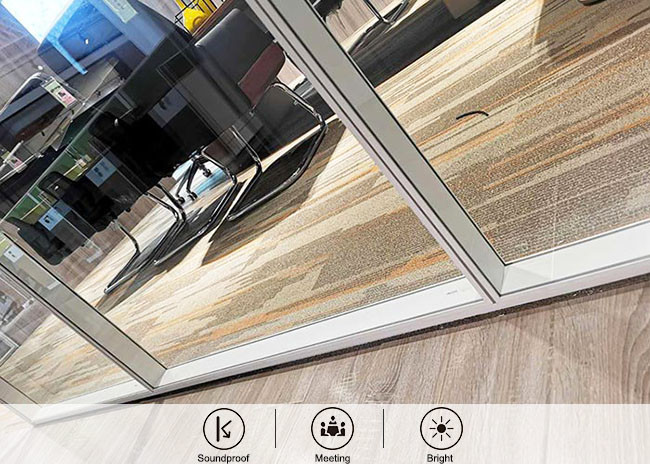 lastest style Frameless partition soundproof wall customized size glazed wall partition Aluminum frame
