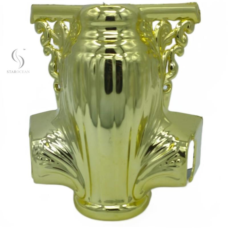 Shiny Gold Electronic Electroplated Plastic Coffin Corner Decorative Handle 24#