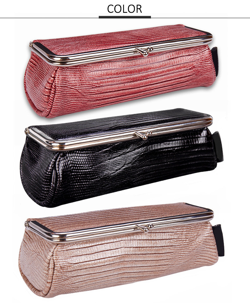 Fashion Design Waterproof PU Leather Lipstick Cosmetic Bag with Mirror
