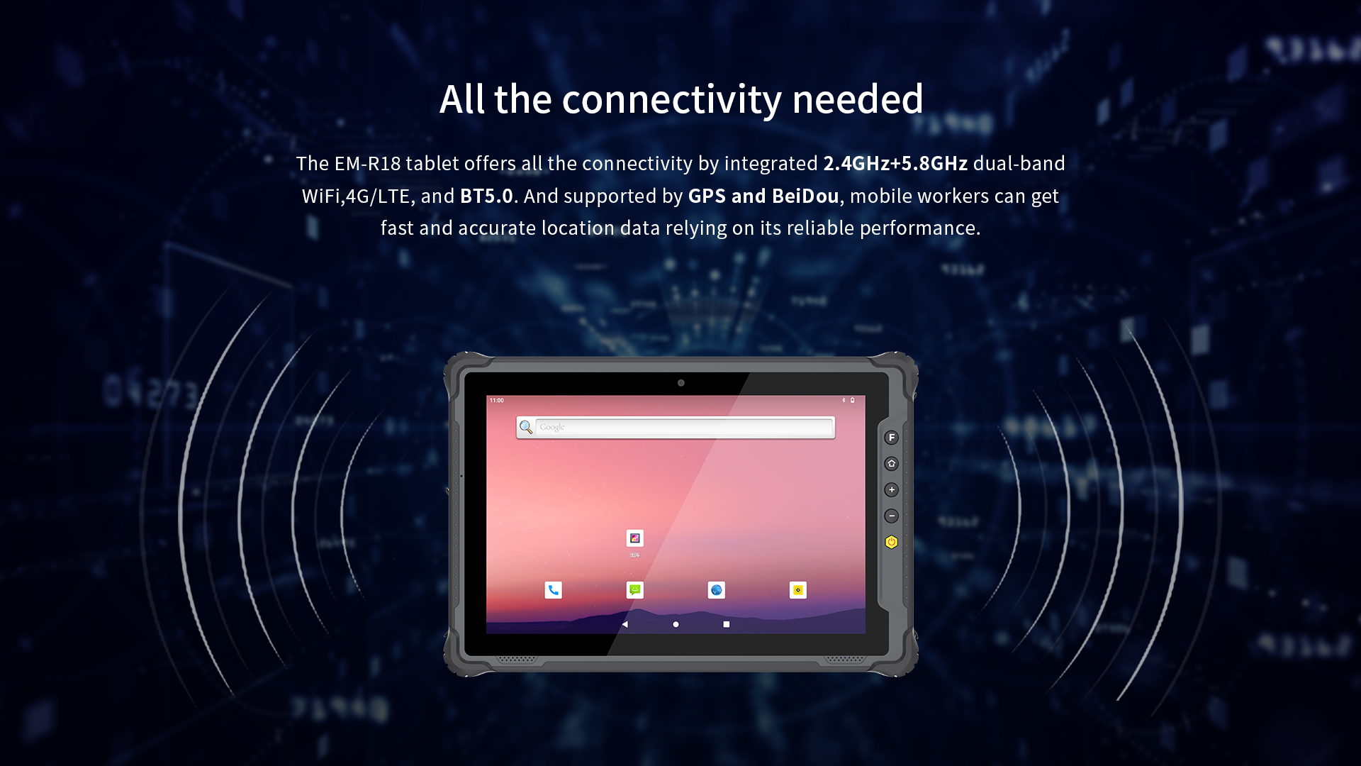 Waterproof Rugged Tablet 4G/NFC Handheld with Shockproof LCD Screen and Vehicle Mount