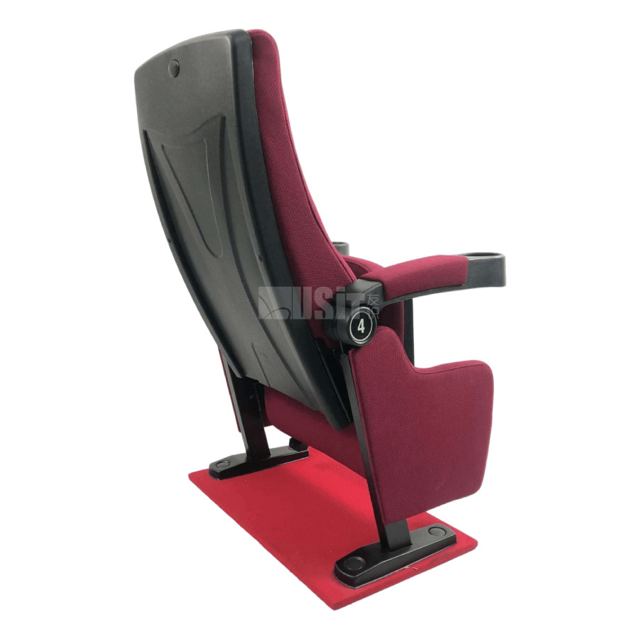 Auditorium Church Public Theater Seating With Push PU Back Arm