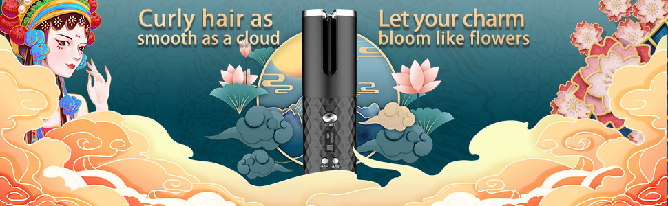 360 Auto Rotating Hair Curler LCD Cordless Rechargeable Auto Hair Curler