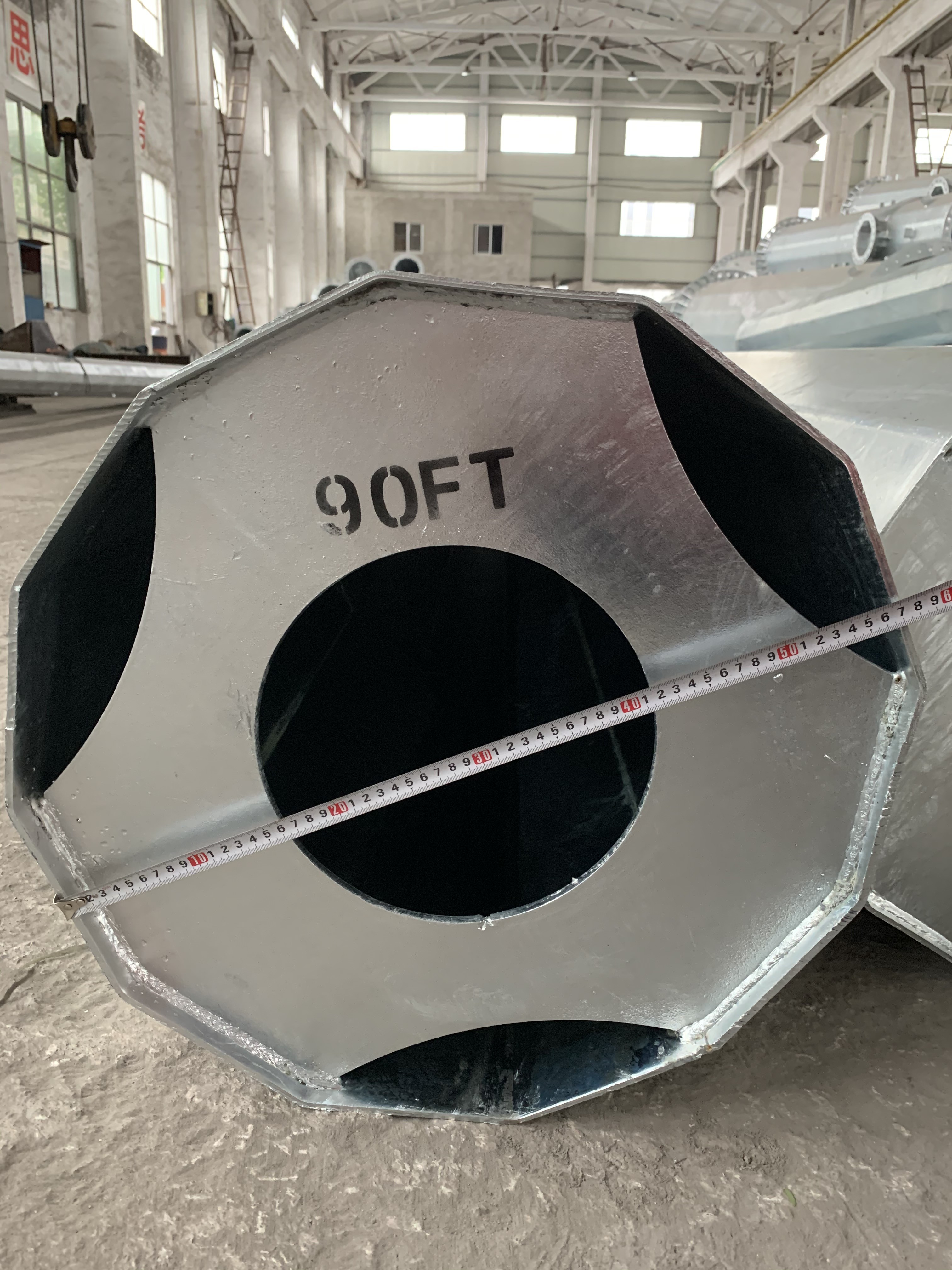 90FT Transmission Electric Power Steel Pole Dodecagonal Galvanized Q460