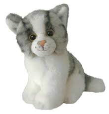 Quality Sitting Pose Black and white Cat Plush Toys for sale