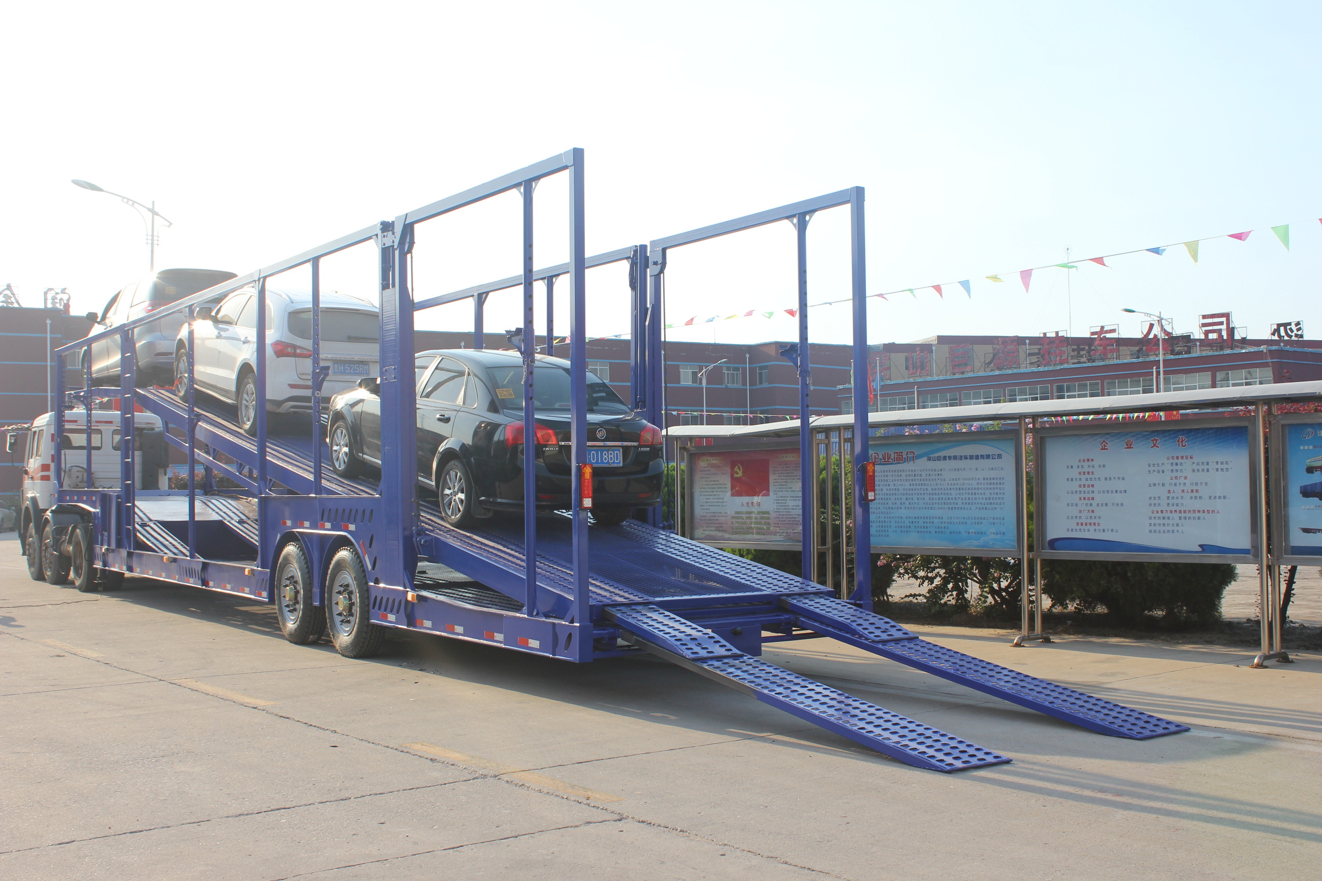 Truck Trailer Manufacture 4 8 10 Cars Carrier Semi Trailer with Max Payload 30000KG