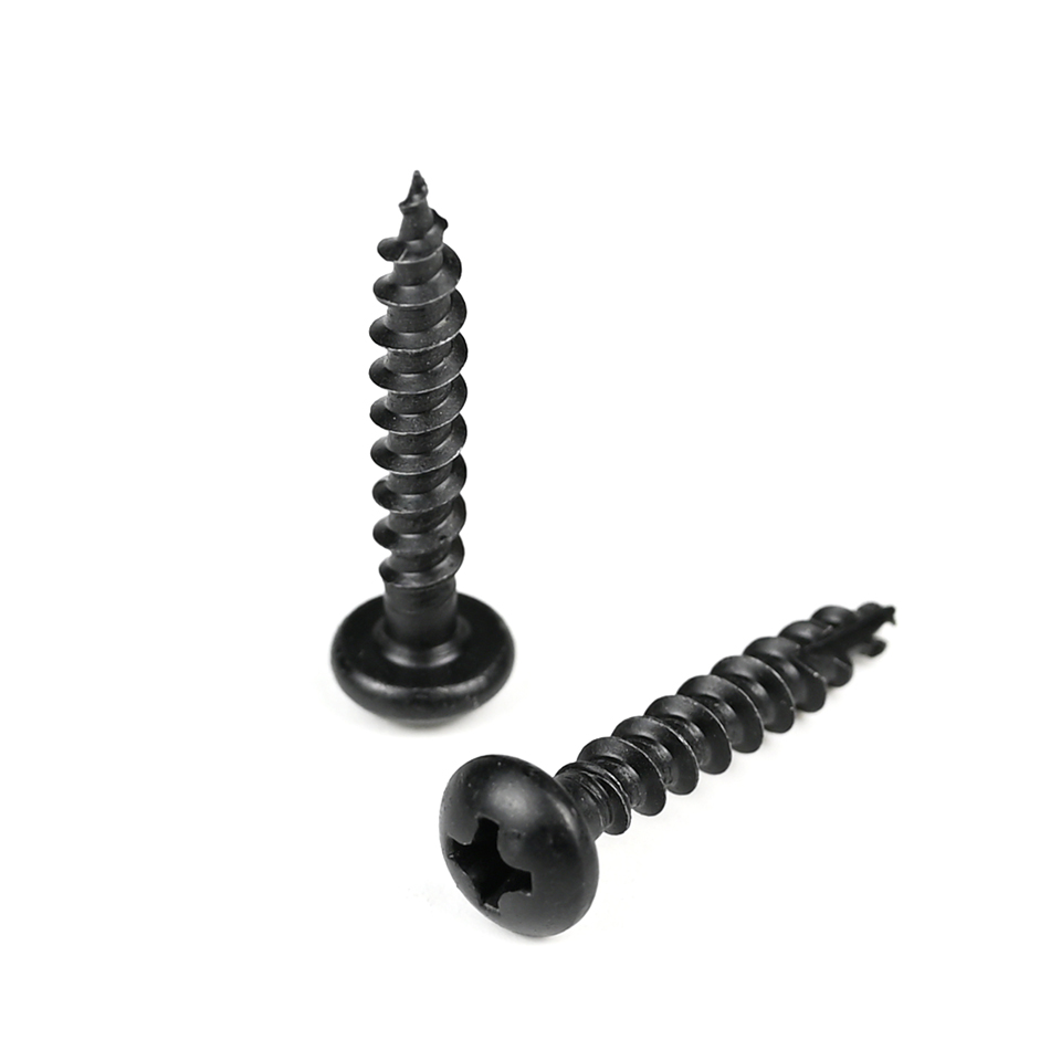 Electrical Appliances 16mm Black Round Phillips Chipboard Screw with Harden Design