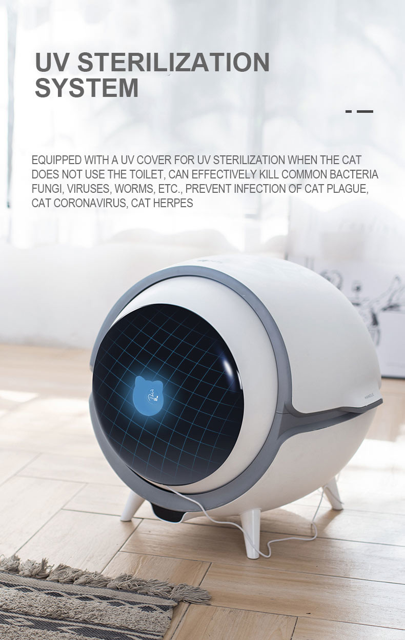 Automatic Cat Smart Toilet Anti Pinch , 220V Smart Cat Litter Box