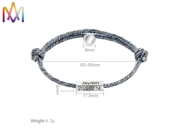 Bells Pendants Braided Lettering Mens Magnetic Bracelets