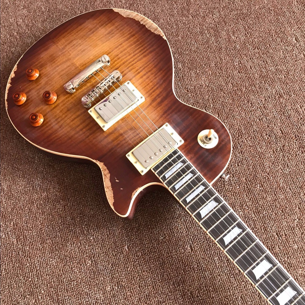 New style high-quality Custom Shop Limited Gibbons Pearly Gates Standard Relic LP Electric Guitar