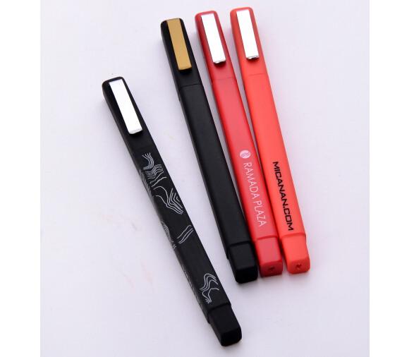 advertising square frosted logo brand company pen, corperate name brand plastic