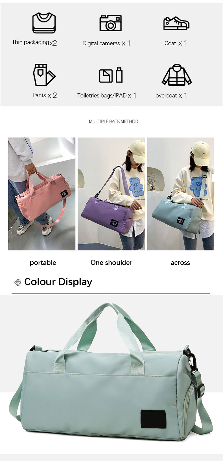 Waterproof Sports Gym Bags For Men Women Eco Friendly Travel Bag Dry Wet Pocket