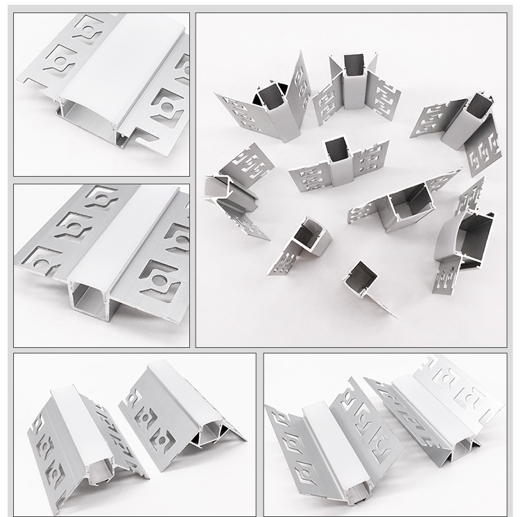 Angle Aluminium LED Strip Light Profile 0.8mm Thickness Sandblasting Finish