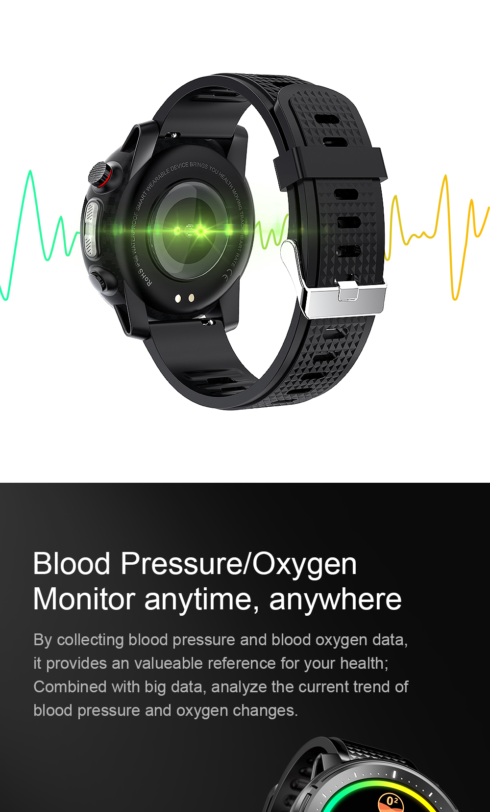 L15 Sports Fitness Tracker IP68 Waterproof Fitness Watch With Oxygen Monitor